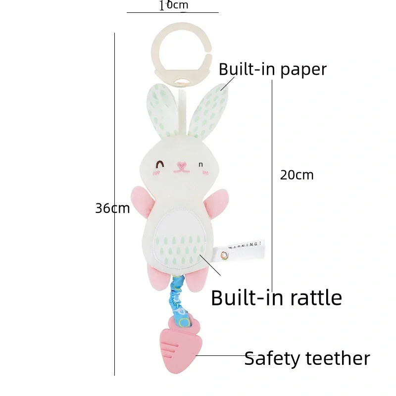 Neue weiche Stofftier Rassel Handgriff Baby Spielzeug Shaker Crinkle Quietschendes sensorisches Reisezubehör für Kleinkind Spielzeug Geschenke
