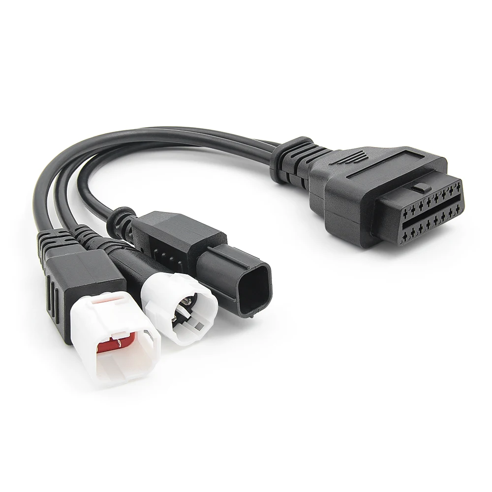 Adaptador de cabo obd2 para motocicleta, para yamaha, 3 pinos, 4 pinos, honda, 6 pinos a 16 pinos, 3 em 1, conector de diagnóstico obdii para motocicleta elm327