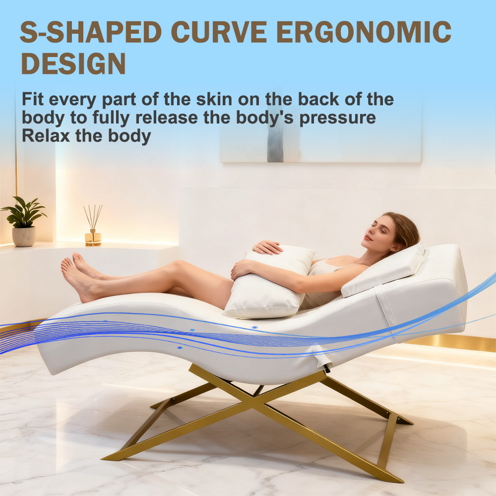 Arc Shape Luxury Eyelash Extension Bed Salon Chair for Beauty Eyelash Massage Bed