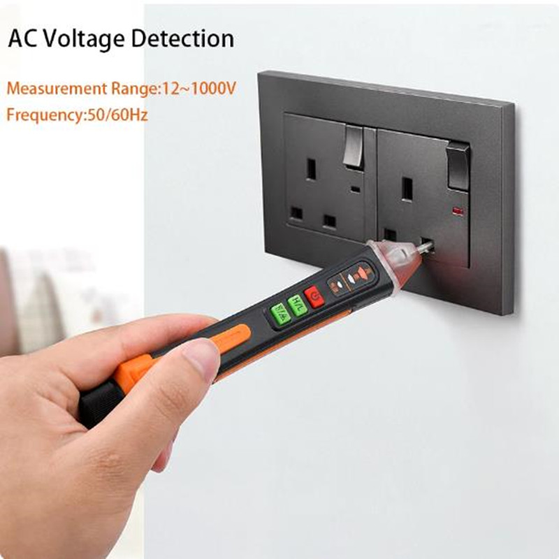 T-02A Detector de voltaje sin contacto herramientas eléctricas indicador de voltaje probador pluma prueba de voltaje buscador de punto de interrupción inteligente 12-1000V