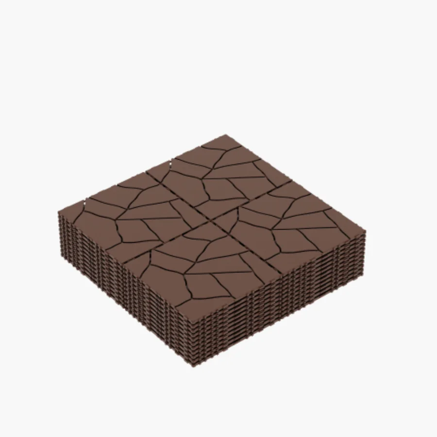 Stone Style 12" Patio Deck Tiles, DIY Module Interlocking Decking Tiles Floor Tile,Easy and Quick Installation Court Tiles for P