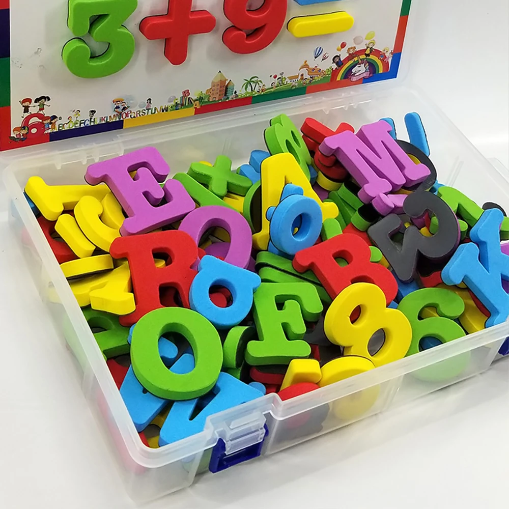 Magnetic Letters Numbers Alphabet ABC 123 Fridge Magnets Plastic Educational Preschool Learning Toy Set Uppercase Lowercase Math