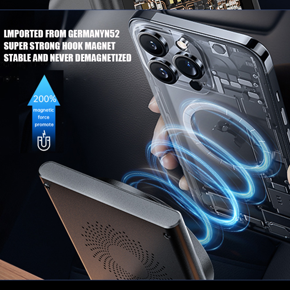 2024 New Tesla Phone Mount For Tesla Model 3 Model Y Car Phone Holder 15w Magnetic Wireless Charging Stand For Magsafe iPhone