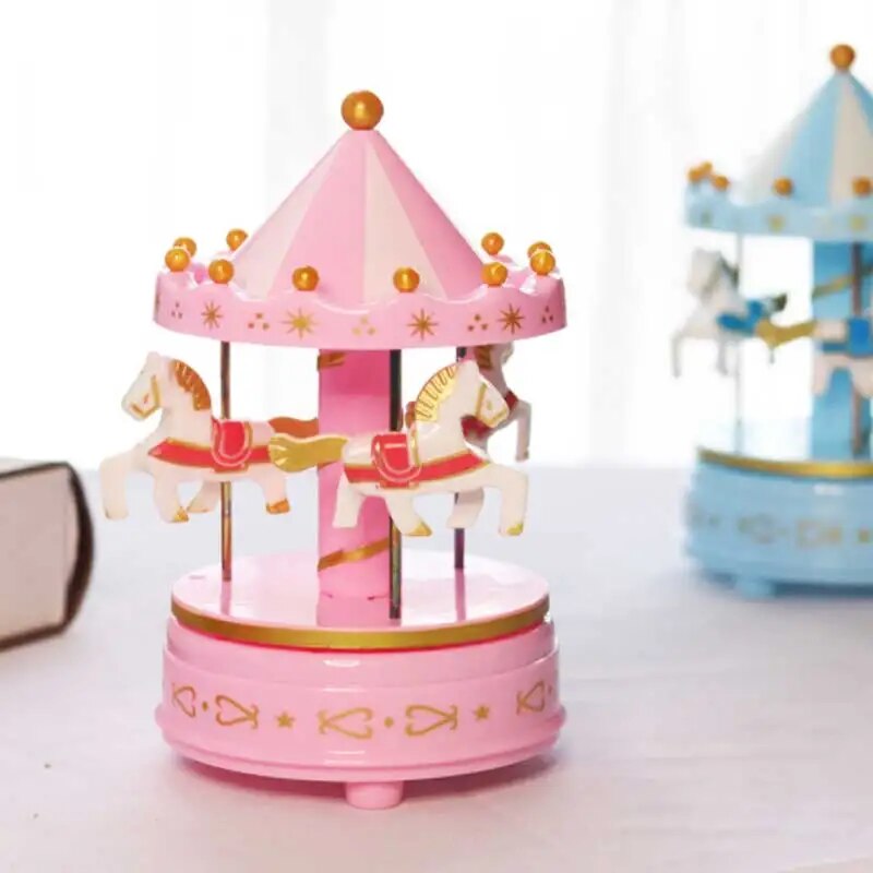 Carousel Music Box Cake Decorative Ornament Baby Birthday Gift Toys Desktop Decorative Ornament