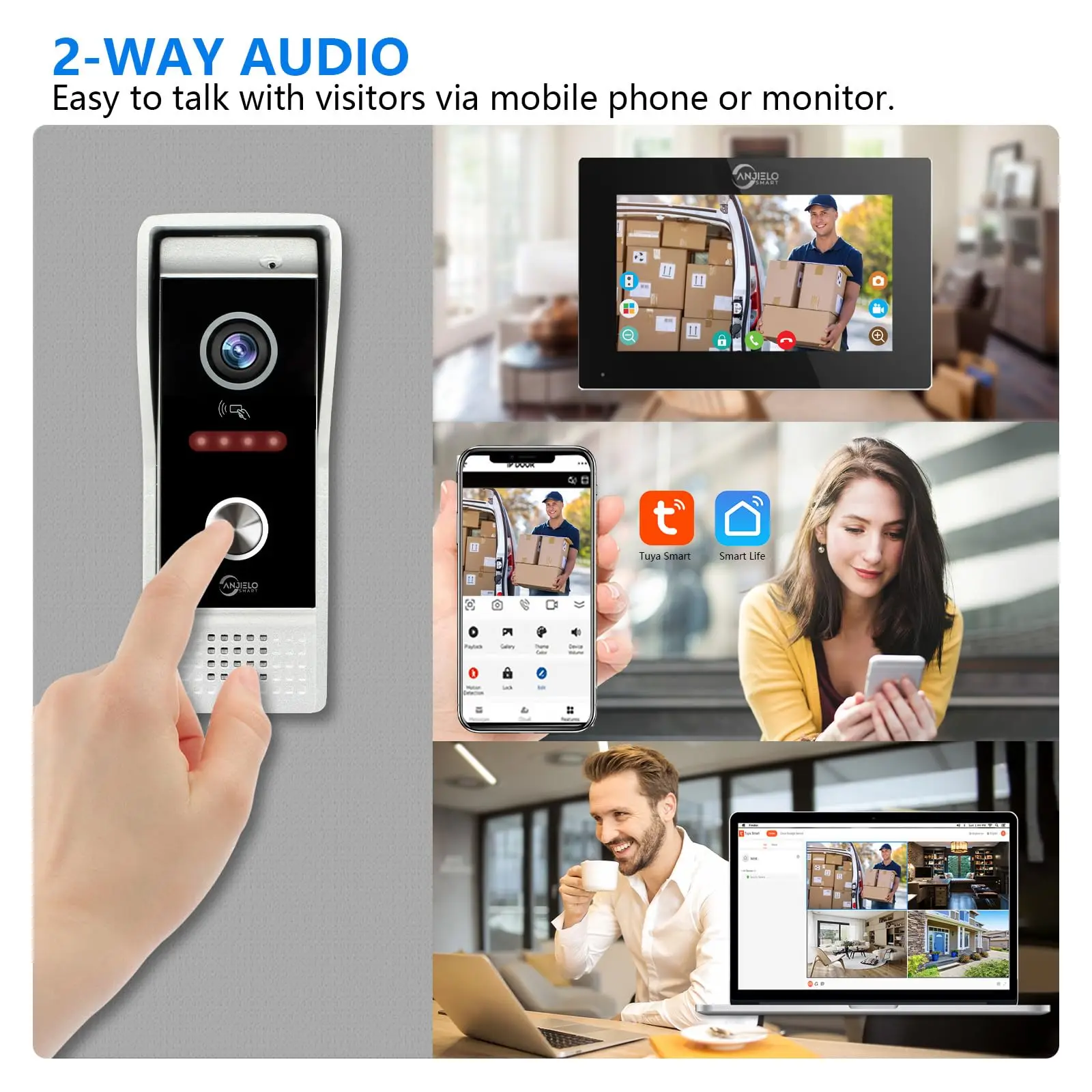 1080P Video Intercom Wifi 7/10 Inch Monitor Kit for Apartment System Home Security Wired Doorbell Card Swipe Private House Tuya