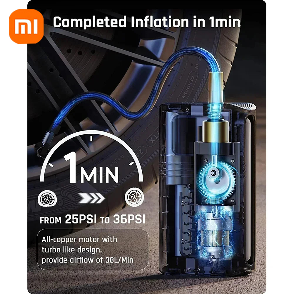 Xiaomi Mini Air Pump Digital Tire Inflator Car Portable Air Compressor Pump for Auto Car Motorcycle Bicycle Inflatable New style