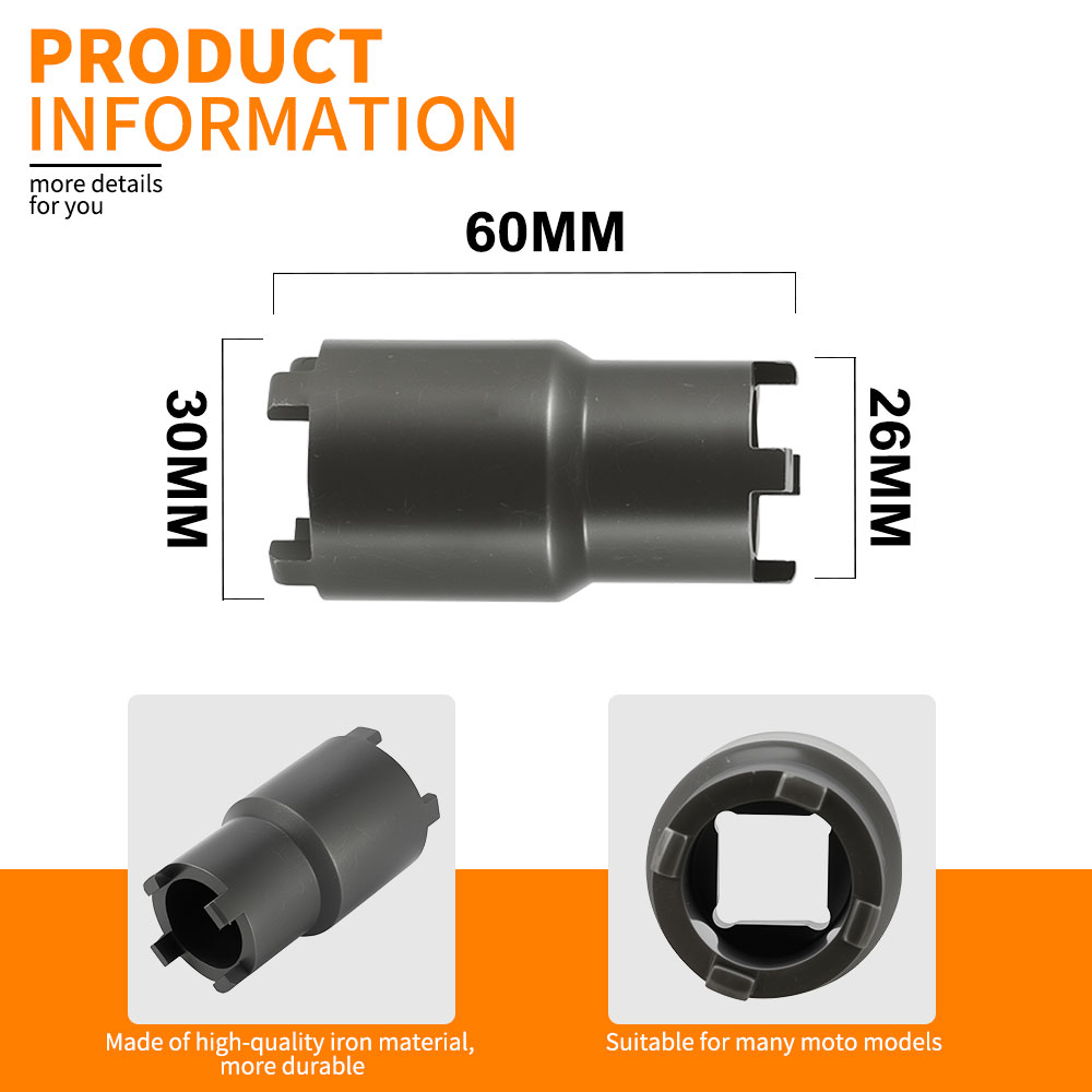 Gereedschap voor het verwijderen van motorfietsen, zwarte tweekoppige koppelingsborgmoersleutel, moto-reparatiegereedschap voor KTM Yamaha HONDA Suzuki Kawasaki