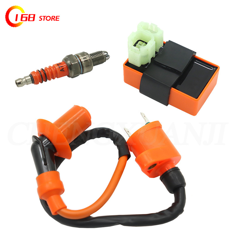 Motorcycle Performance Ignition Coil Racing AC CDI Spark Plug for GY6 50cc 125cc 150cc Moped Scooter Quad Buggy Pit Dirt Bike