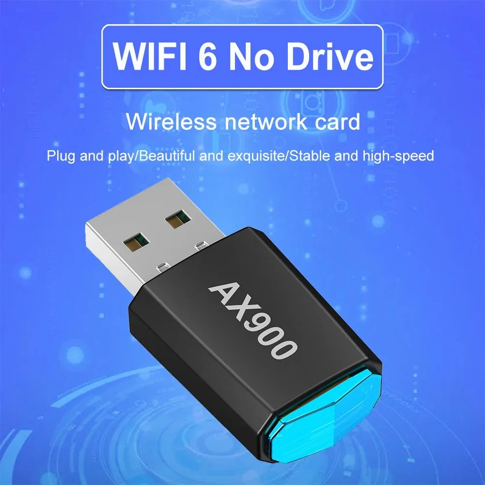AX900 WiFi 6 USB WiFi Adapter Wireless Ethernet Network Card 2.4G/5GHz Dual Band Drive Free Stable Signal Adapter for PC Laptop