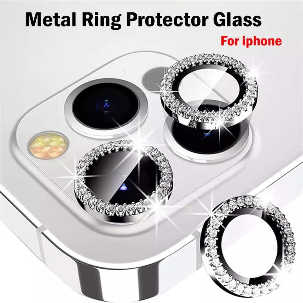 Bling Glitter Diamond Camera Lens Protector Case For iPhone 17 16 15 14 13 12 11 Pro Max Plus Sreen Protectors Film For iPhone17