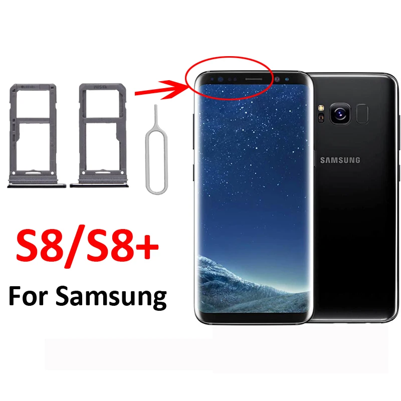 Для Samsung Galaxy S8 G950 G950F S8 Plus G955 G955F Корпус телефона Новый адаптер для SIM-карты и держатель лотка для карт Micro SD