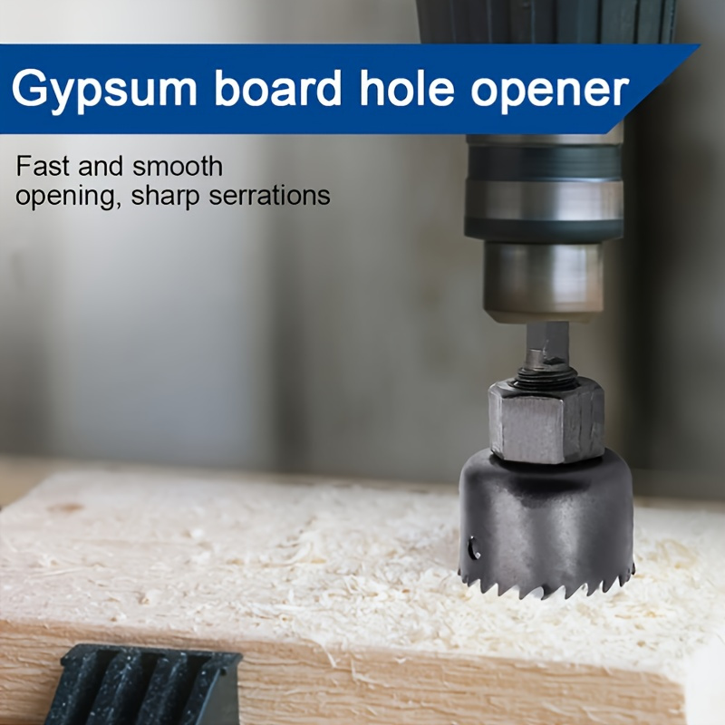 Kit de serra de buraco de 11 peças, cortador de buraco de broca elétrica circular de metal de aço carbono durável para madeira, pvc, plástico, drywall (19/22/29/