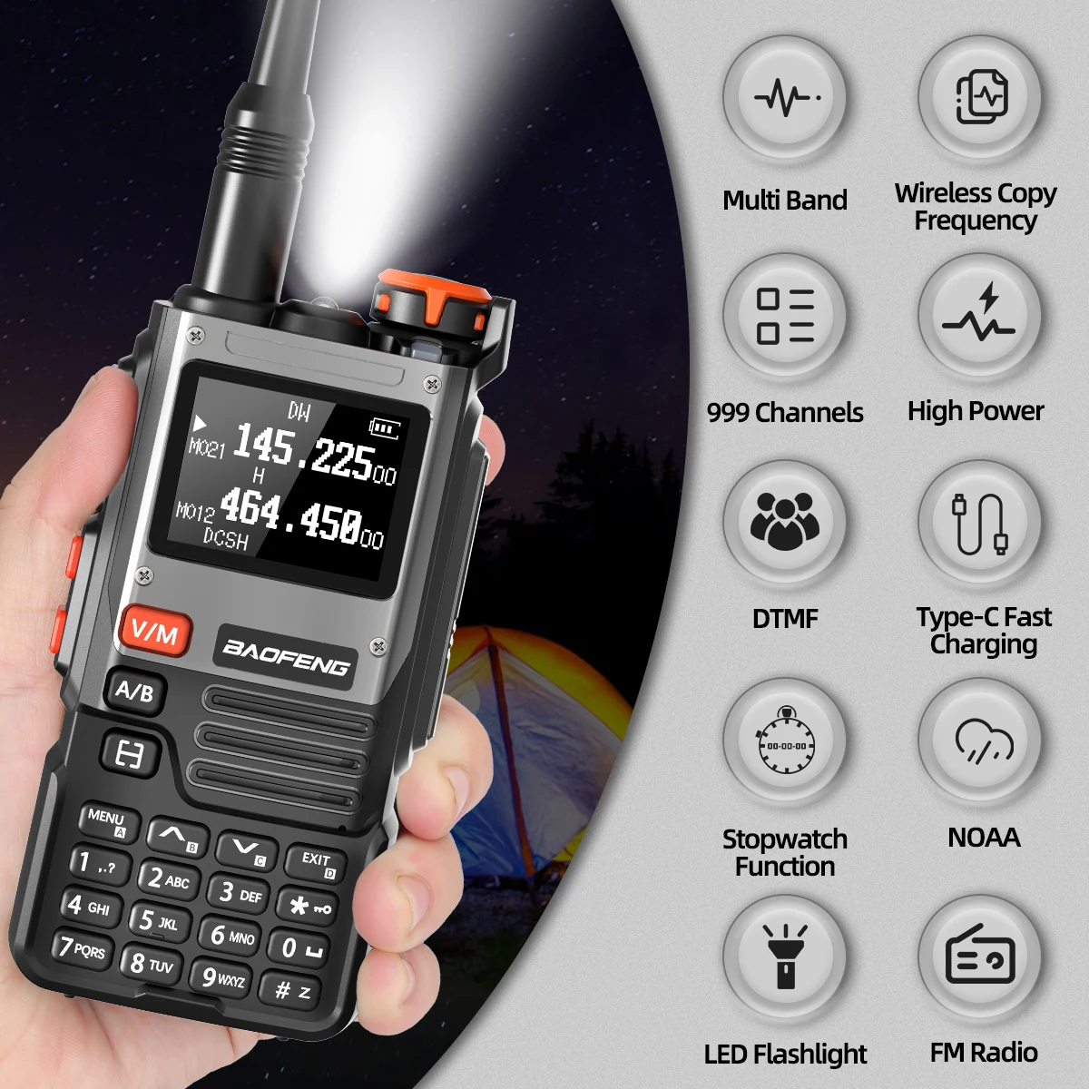 1/2PCS Baofeng UV-K61 Walkie Talkie Multi Band Drahtlose Kopie Frequenz 999CH Typ-C AM DTMF NOAA UV-5R UV 5RH K6 K5(8) Ham Radio