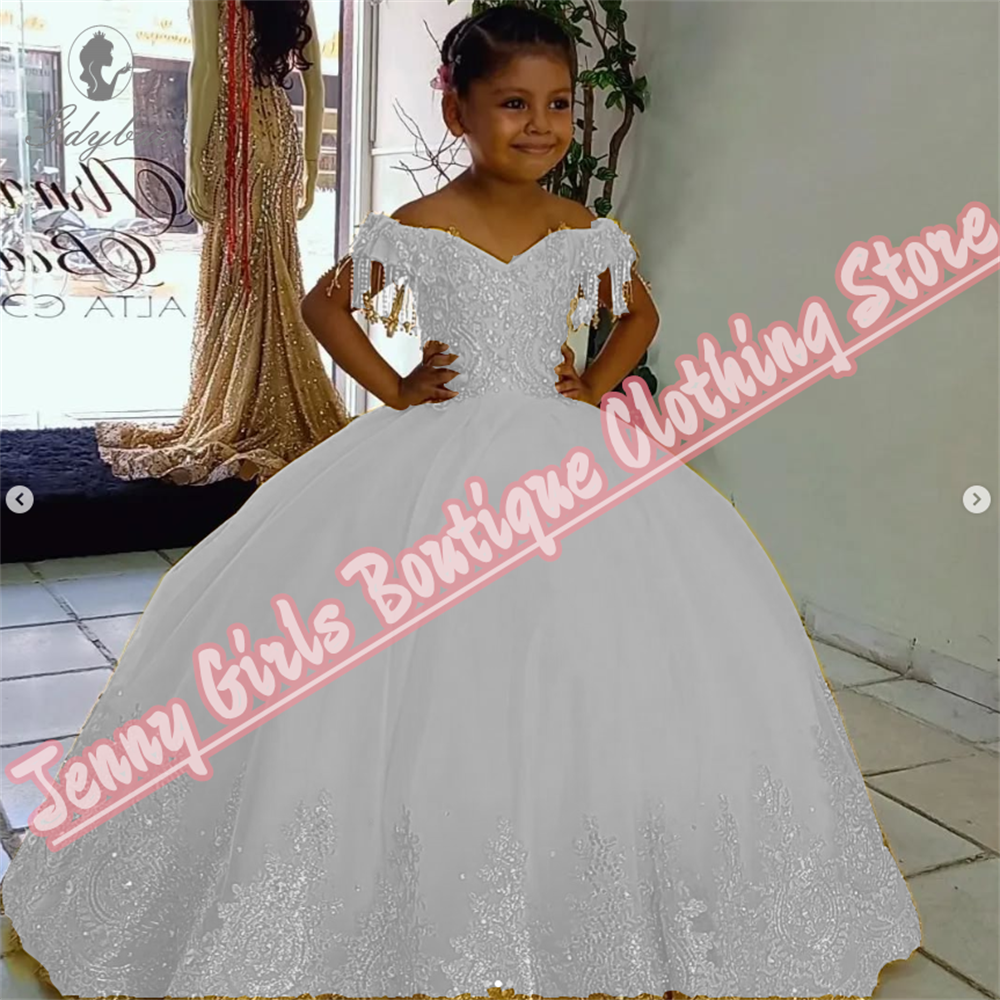 Robe de princesse jaune pour belle fille, tenue moelleuse pour première Communion, mariage, bal, événement formel, spectacle de Banquet