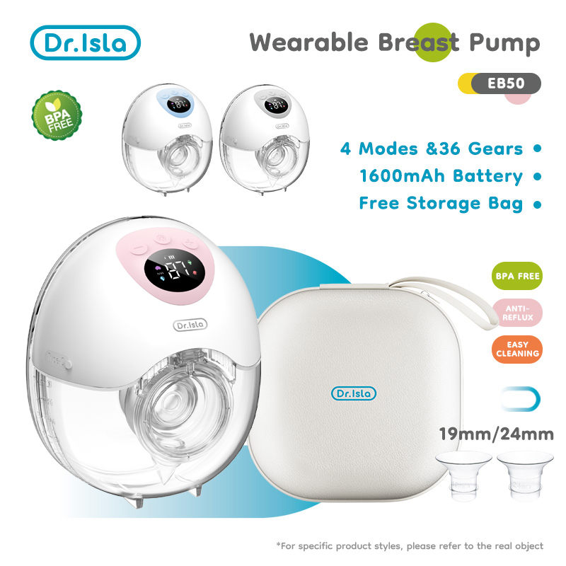 Dr.isla Wearable เครื่องสกัดน้ํานมไฟฟ้า 4 โหมด 36 ระดับการดูด เครื่องปั๊มนมแบบแฮนด์ฟรี เครื่องเก็บน้ํานมพร้อมกระเป๋าเดินทาง