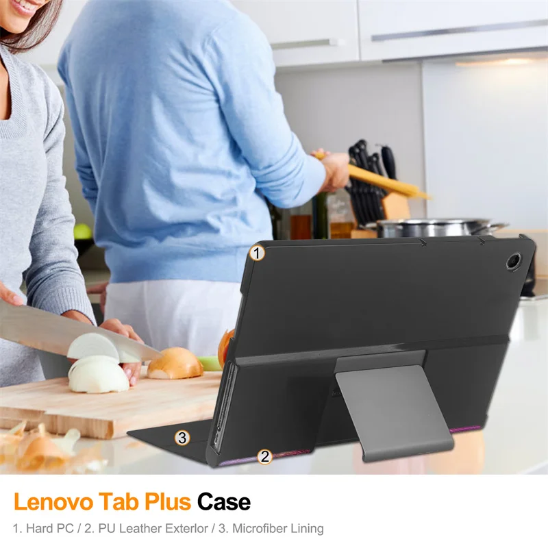 Для Lenovo Tab Plus 11,5 дюймов 2024, чехол TB351FU, модный чехол-подставка из искусственной кожи с краской для Funda Lenovo Tab Plus 2024, чехол Coque