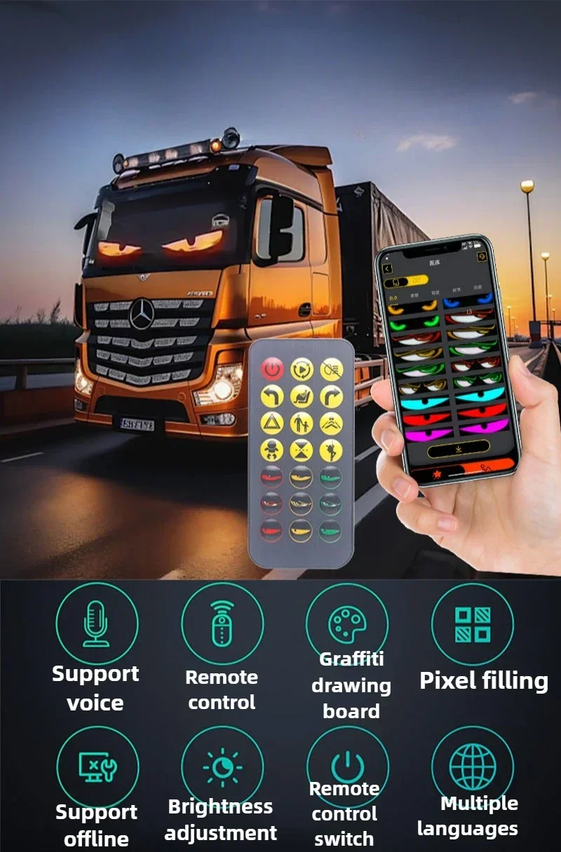 Señal led programable, Panel de píxeles de matriz LED, pantalla Flexible RGB, desplazamiento de coche, texto, animación, tienda, luz de recordatorio