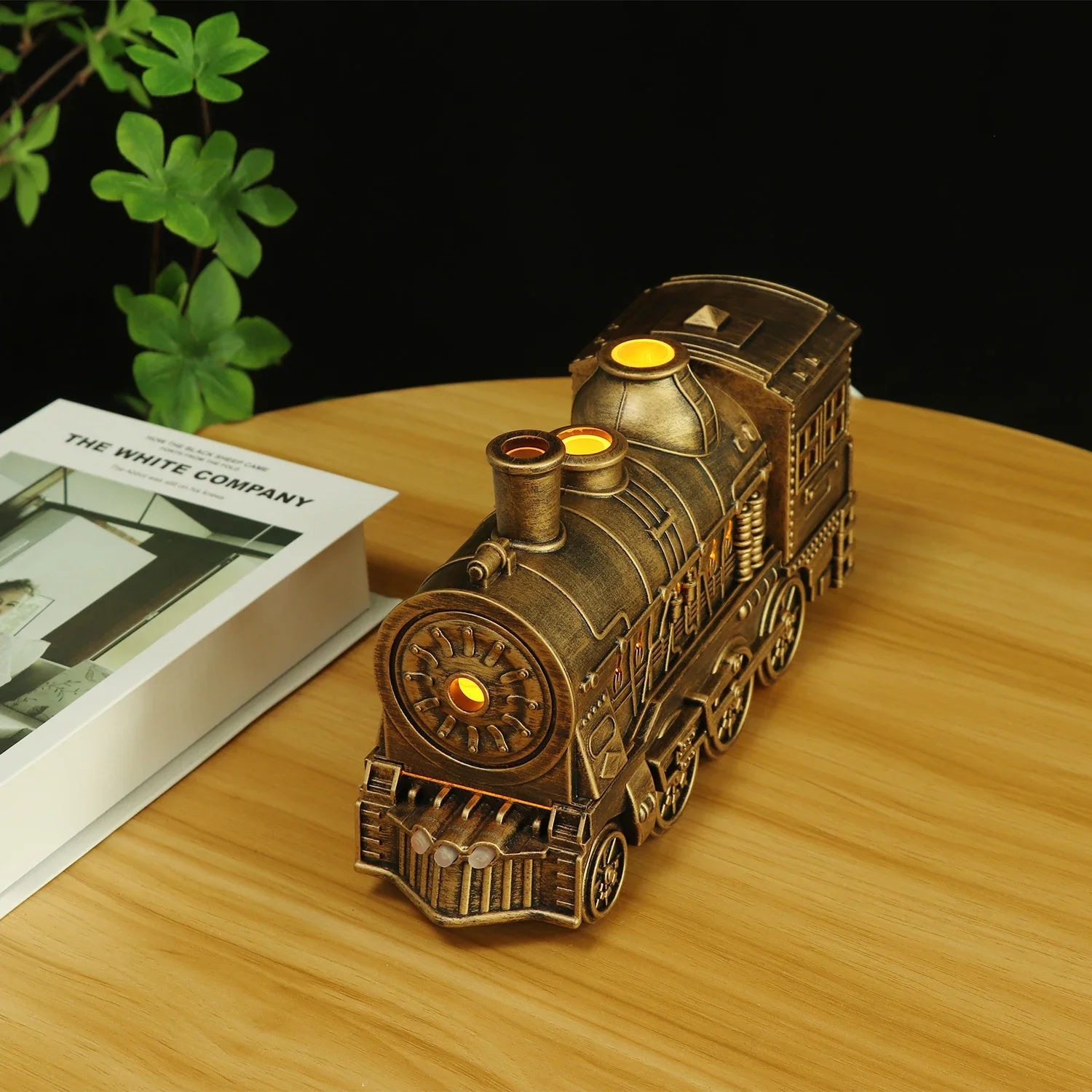 มินิรถไฟรูปร่างน้ํามันหอมระเหยน้ํามันหอมระเหยDiffuserอัลตราโซนิกCool Mist Air Humidifierพร้อมหลอดไฟLED Aroma Difusor Atomizer