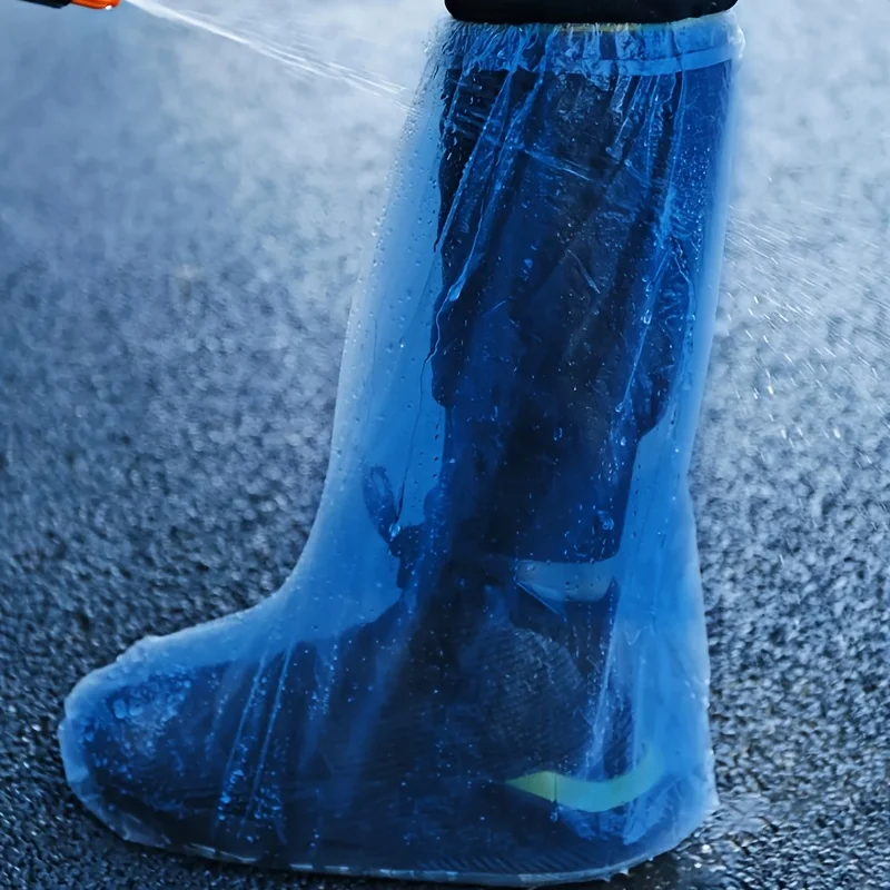 5 paia di copriscarpe impermeabili usa e getta ispessiti, copriscarpe in plastica trasparente impermeabile e antiscivolo per i giorni di pioggia,