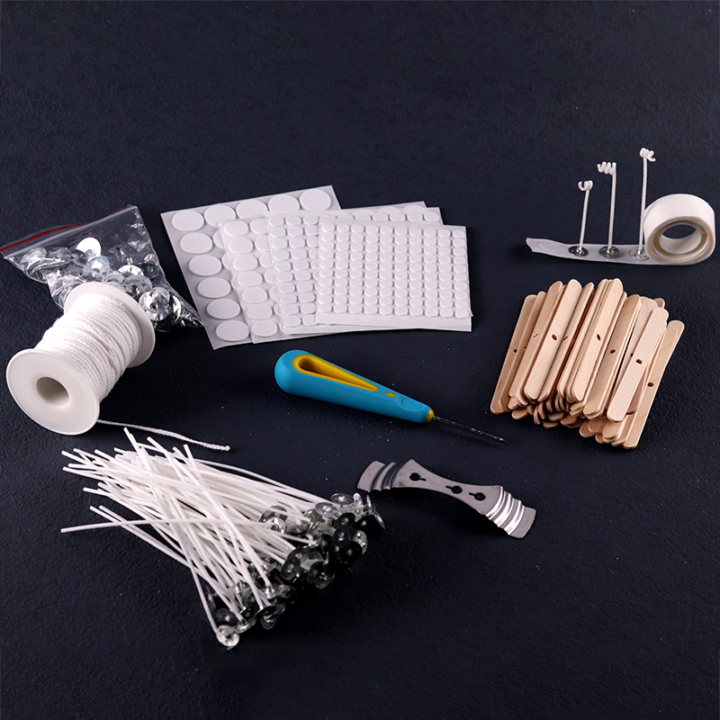 Pavios de vela sem fumaça com abas de metal, Pavios de algodão pré-encerados, Ferramentas artesanais DIY para fazer velas, 2.6-20cm