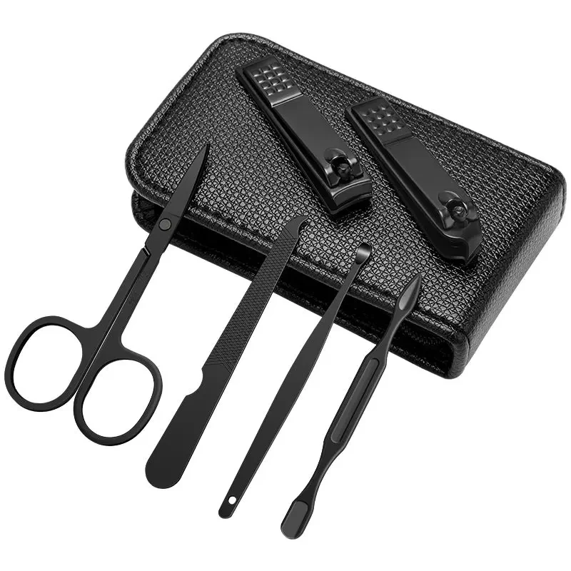 Scheren-Set, Ohrstöpsel-Nagelknipser-Werkzeug, Nagelknipser für den Haushalt, Pediküre-Messer aus Edelstahl, Grün, 6-teiliges Set