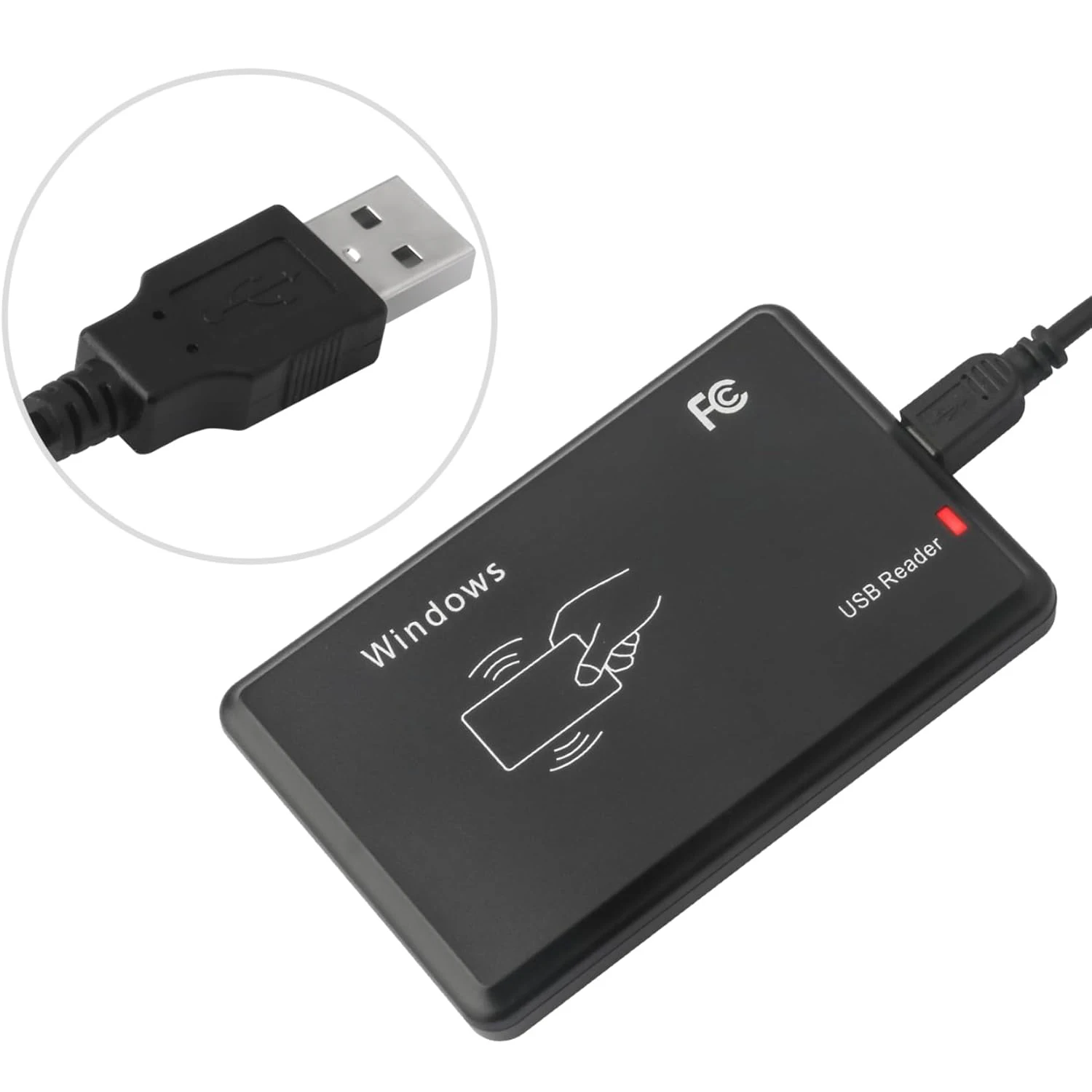 Countertop Tap Contactless Card Reader 125KHz 13.56MHz RFID Reader ID Card Reader Compatible with Windows Mac Linux Android