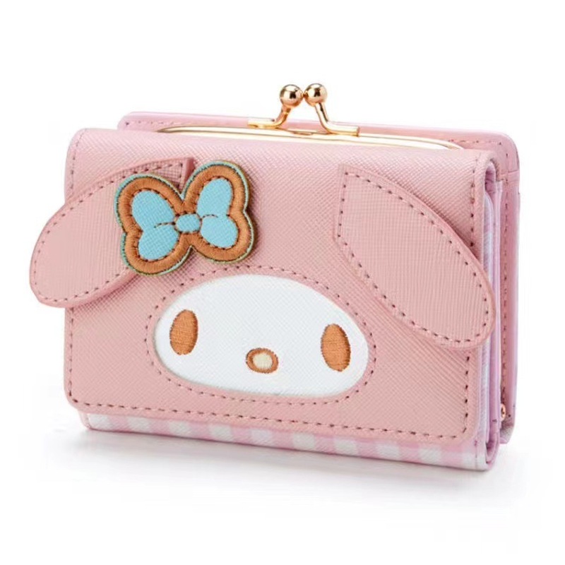 Nueva cartera bonita de dibujos animados de Sanrio Hello Kitty, nueva cartera para mujer, cartera rosa japonesa con corazón de Jade Guigou, cartera con cierre corto, tarjetero