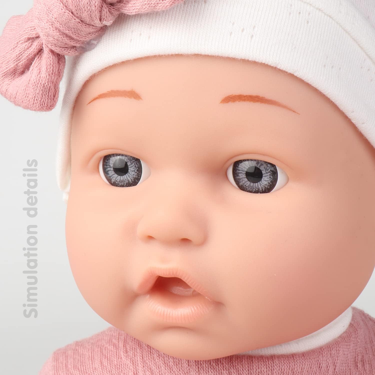 12インチ/30cm ベビードールプレイセット ギフトボックス入り アクセサリー付き ピンクおしゃぶり ビニールリボーンドールおもちゃ 女の子 男の子 子供へのクリスマスギフト