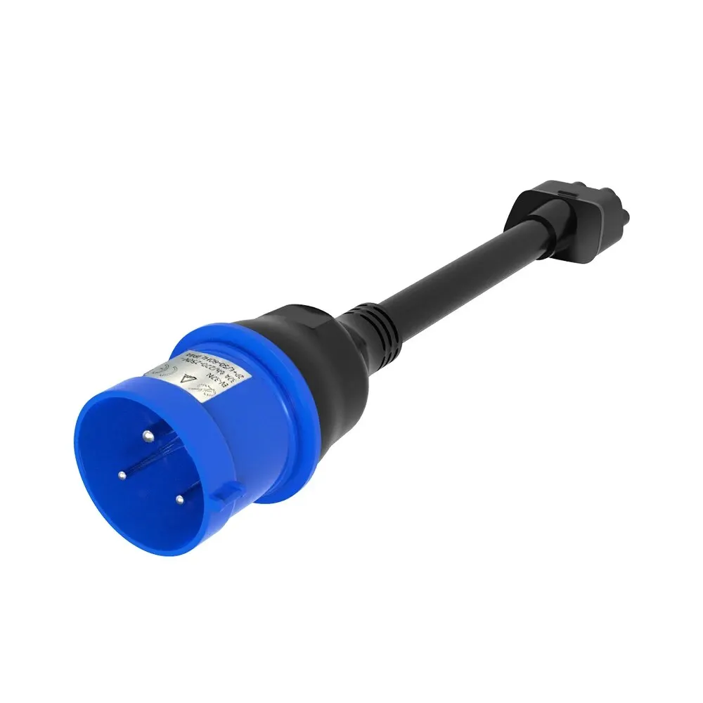 テスラ 3 ピン ブルー CEE アダプター テスラ モデル S、3、X、Y Gen 2 Ev 充電器延長コード コネクタ 240V コンセント 32A 10 インチ