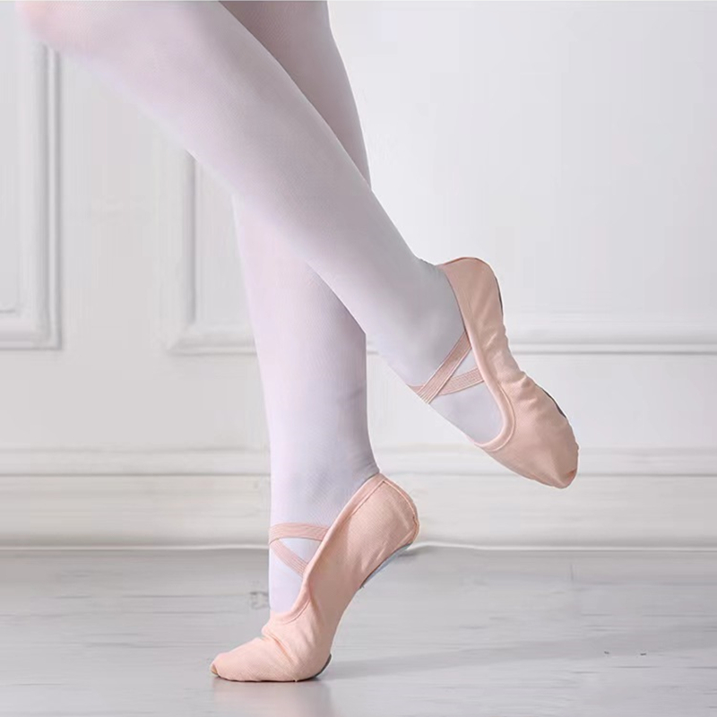 Zapatos de Ballet para niñas, zapatillas de baile de Ballet de lona para mujeres, niños, práctica clásica, suela dividida, 5 colores, baile plano para adultos