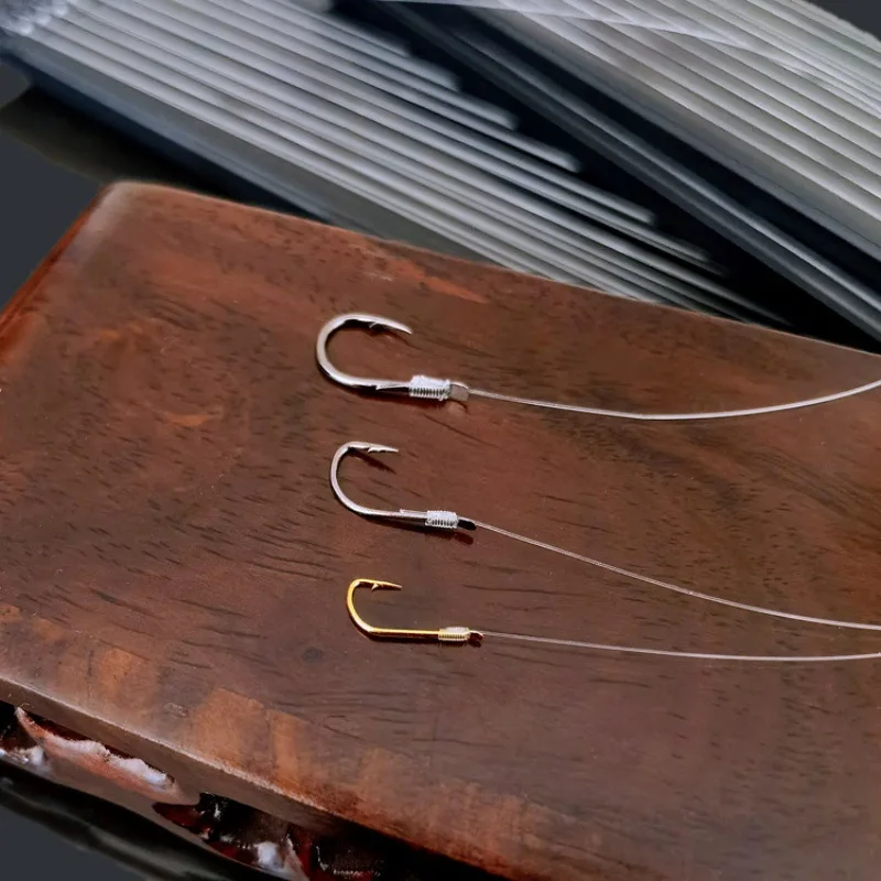10pcs/set Double Hooks Fishing Line High Strength Thread and Swivels Fishing Accessories Thread Swivels with Hooks Kit