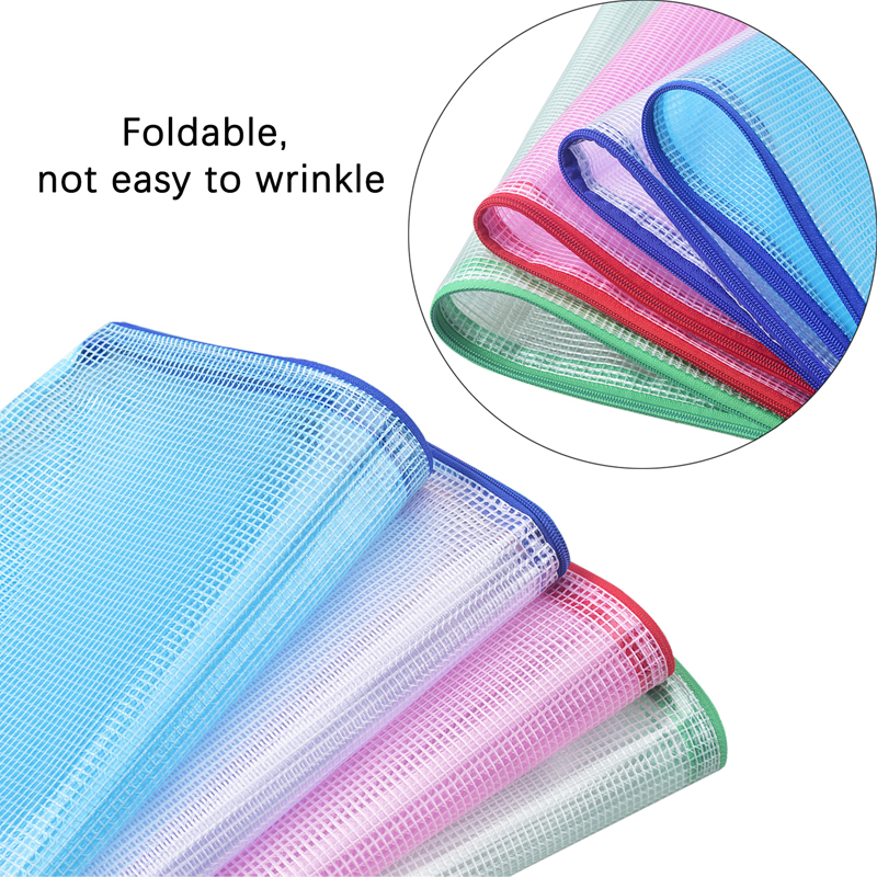 12 stücke Mesh Mäppchen Dokument Tasche Wasserdichte Zip Datei Ordner A4 Schule Bürobedarf Bleistift Fall Lagerung Taschen