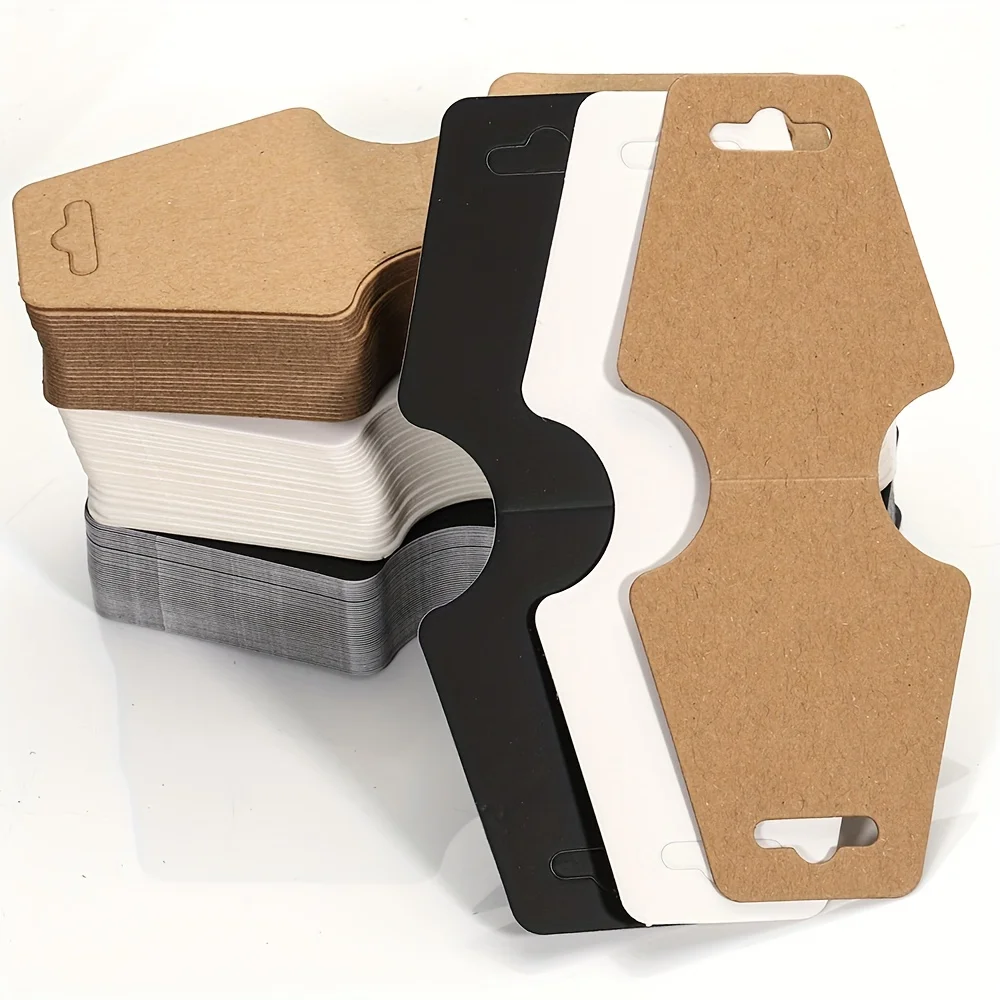 50 stücke Faltbare Blank Kraft Paket Display Karte Halskette Armband Haarband Preis Hängen Tag Für DIY Schmuck Machen Liefert