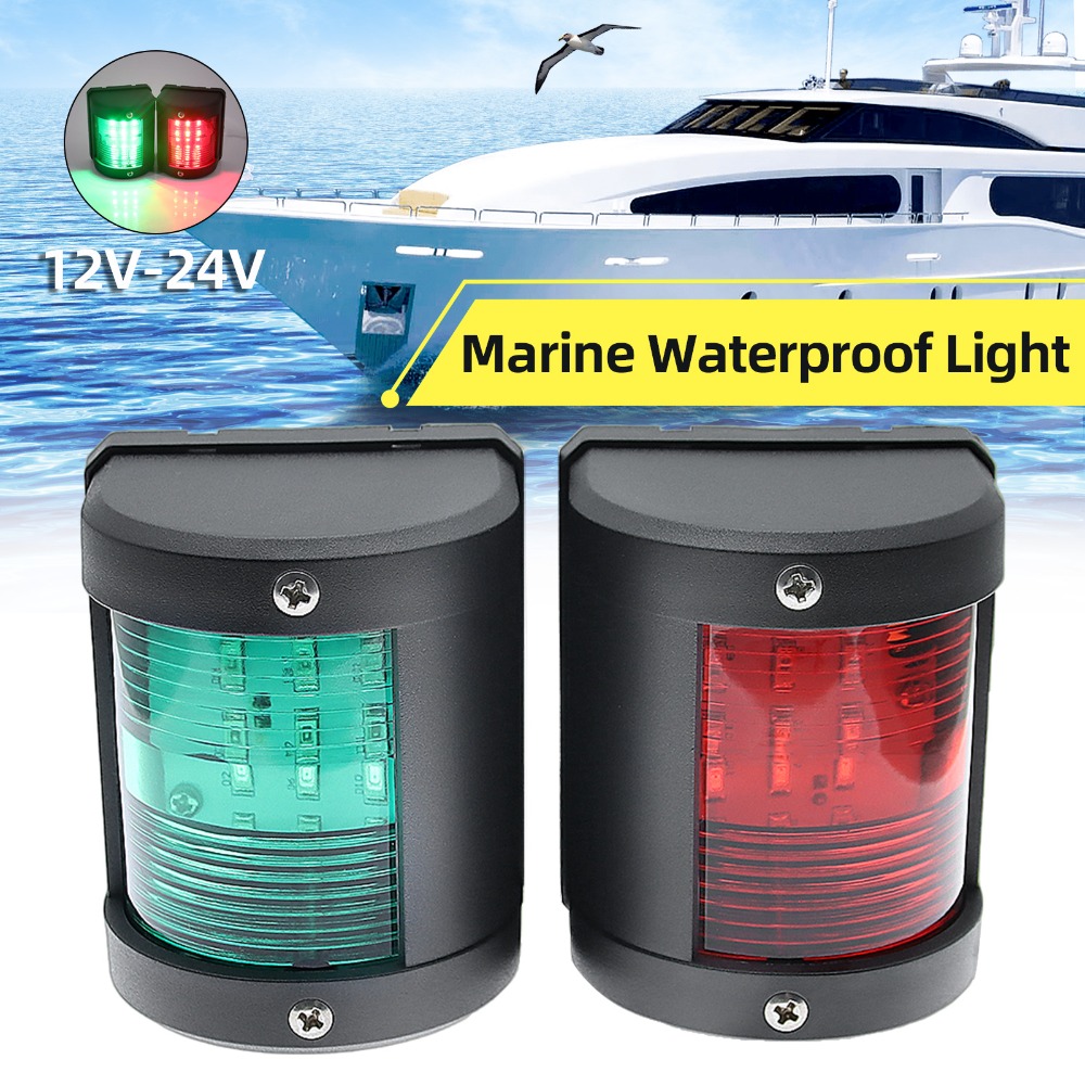 1PC Marine Navigation Signal Lichter Rot/Grün LED Anker Warnlicht IP66 Wasserdichte Segeln Lampe für Boot Styling 12V 24V