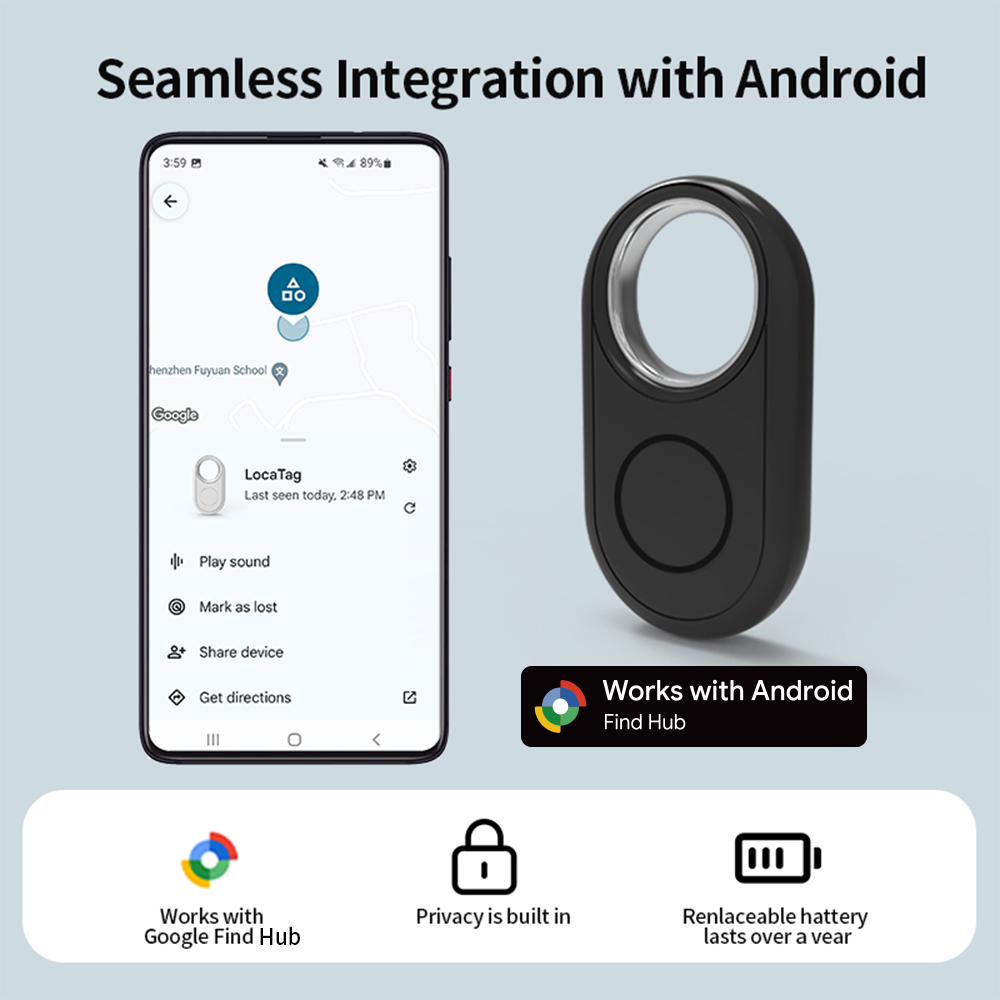 RSH Location Tracker for Samsung Android Tracker Work with Google's Find Hub App Locator Finder Bag Key Anti-lost Smart Tag