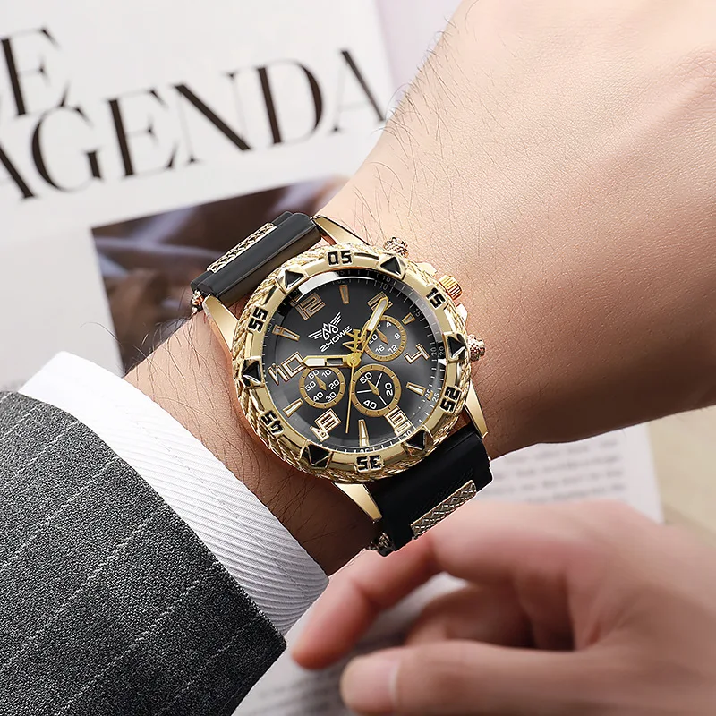 Mode luxe heren quartz horloge zakelijk casual siliconen band herenpolshorloge familie vrienden verjaardagscadeaus