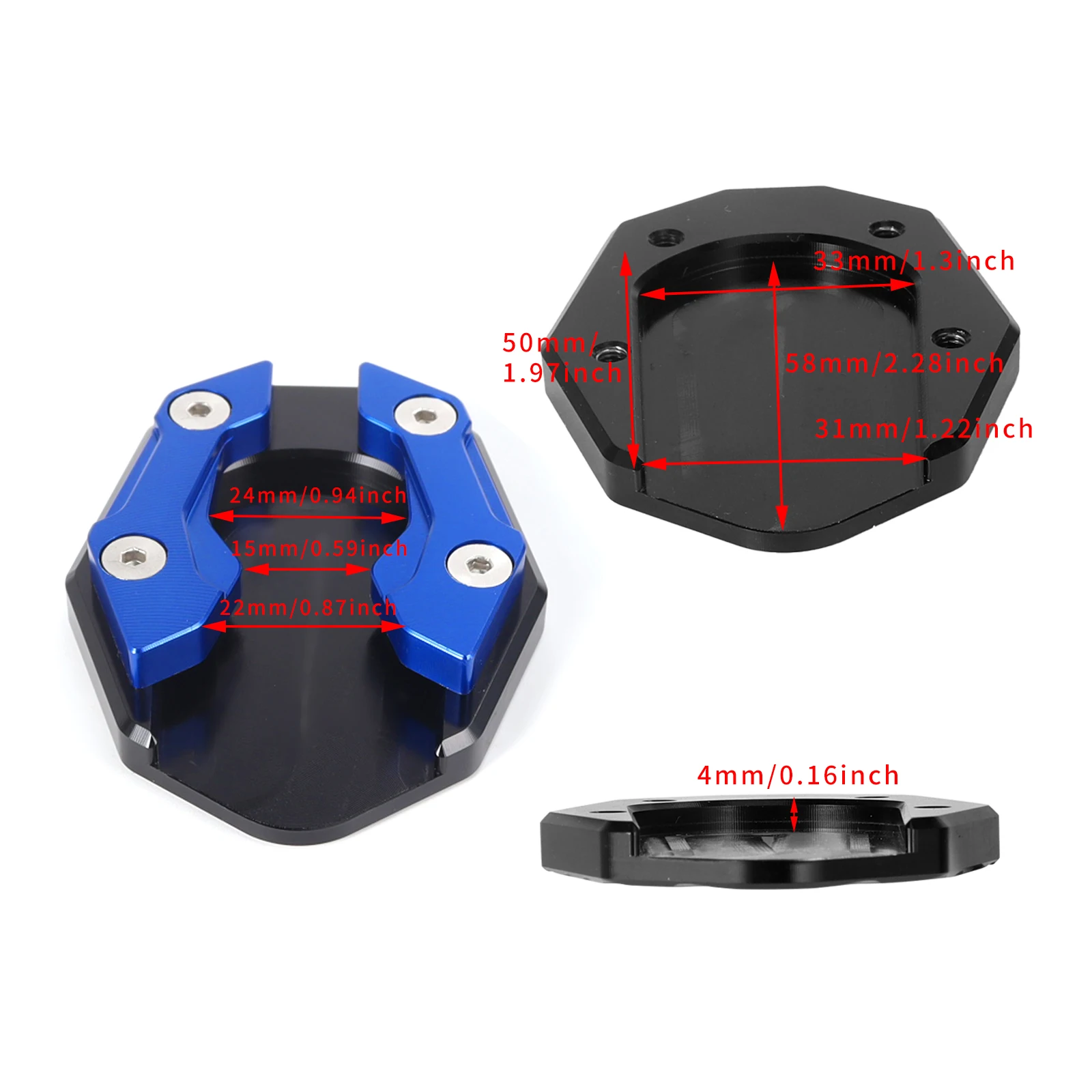 Kickstand suporte lateral extensão almofada placa ampliadora para yamaha nmax yamaha aerox155 nvx155 xmax 250 300 nmax 155 nmax acessórios