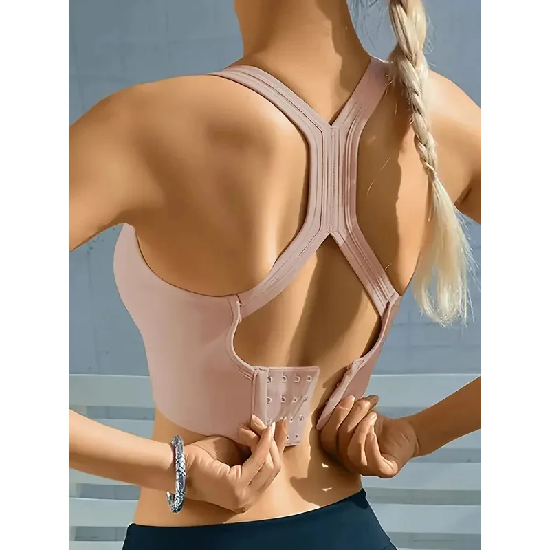 Sutiã esportivo sem costura confortável e respirável push up para ioga @ W4