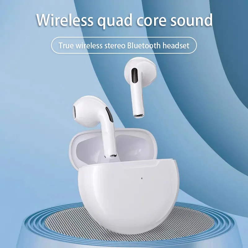 Cuffie Bluetooth wireless originali Air Pro6 TWS Cuffie da esterno Mini auricolari con scatola di ricarica per microfono per iPhone XiaoM