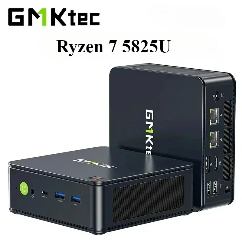 New! GMKtec M5 Plus Ryzen 7 5825U Mini PC Windows 11 Pro DDR4 Dual Channel NVMe M.2 SSD WIFI6E BT5.2 Desktop Office Gaming Compu