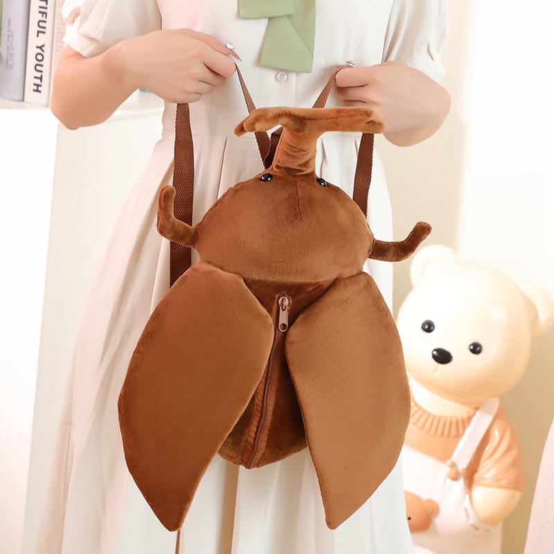 Highland Cow Insect Cicada Plüsch Rucksäcke Niedliche Tiere Flauschige Schultaschen Kawaii Weiche Taschen Kinder Abschluss Geburtstagsgeschenke