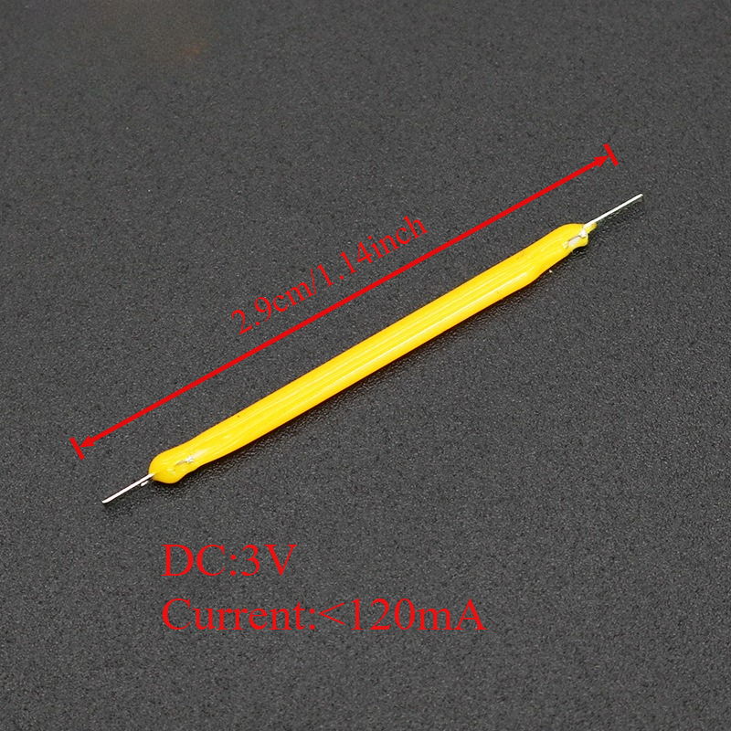 LED Warm Yellow DC3V Total Length 29mm Hard Filament Retro Anti-tungsten Filament Light Source Material Plastic DIY Accessories