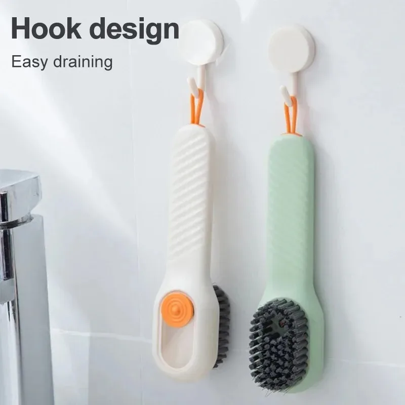 1pc Multi-funktion automatische spot schuh pinsel weiches haar hand druck hängen loch geeignet für kleidung teppich kunststoff griffe