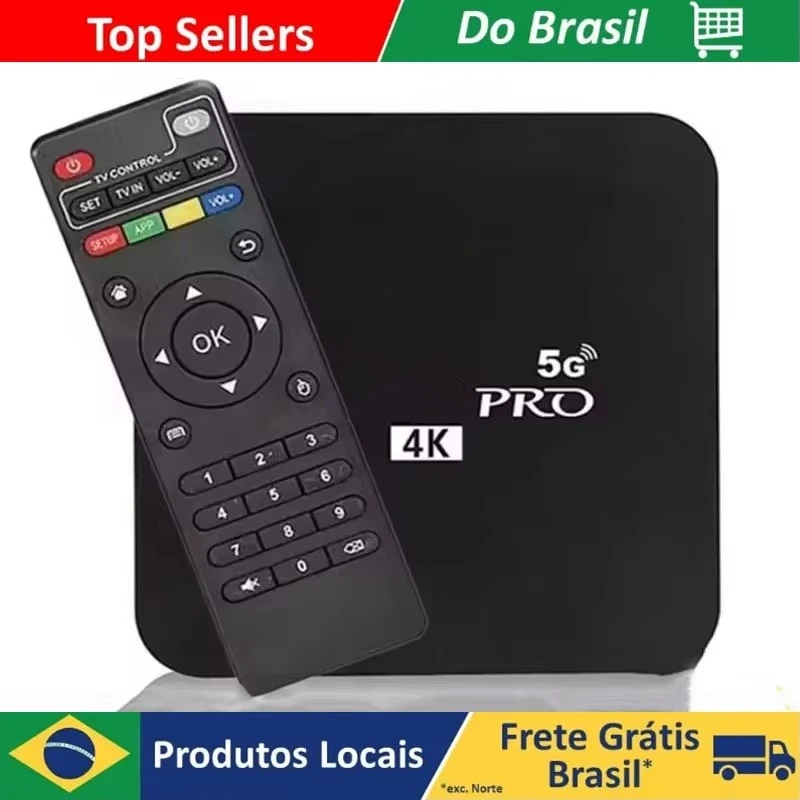Brasil conversor de tv inteligente digital caixa de tv inteligente 4k 5g android duplo wifi media player set top box caixa de tv inteligente