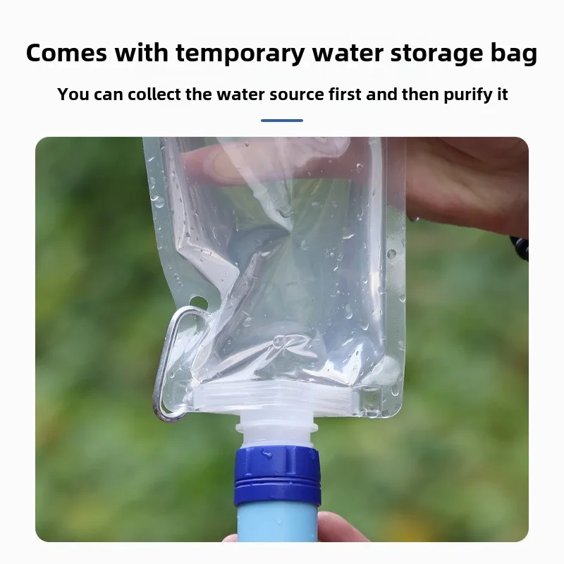 Notfall-Wasserfilter für Outdoor-Camping, Notfallfiltration im Freien, direktes Trinken, individueller Wasserreiniger