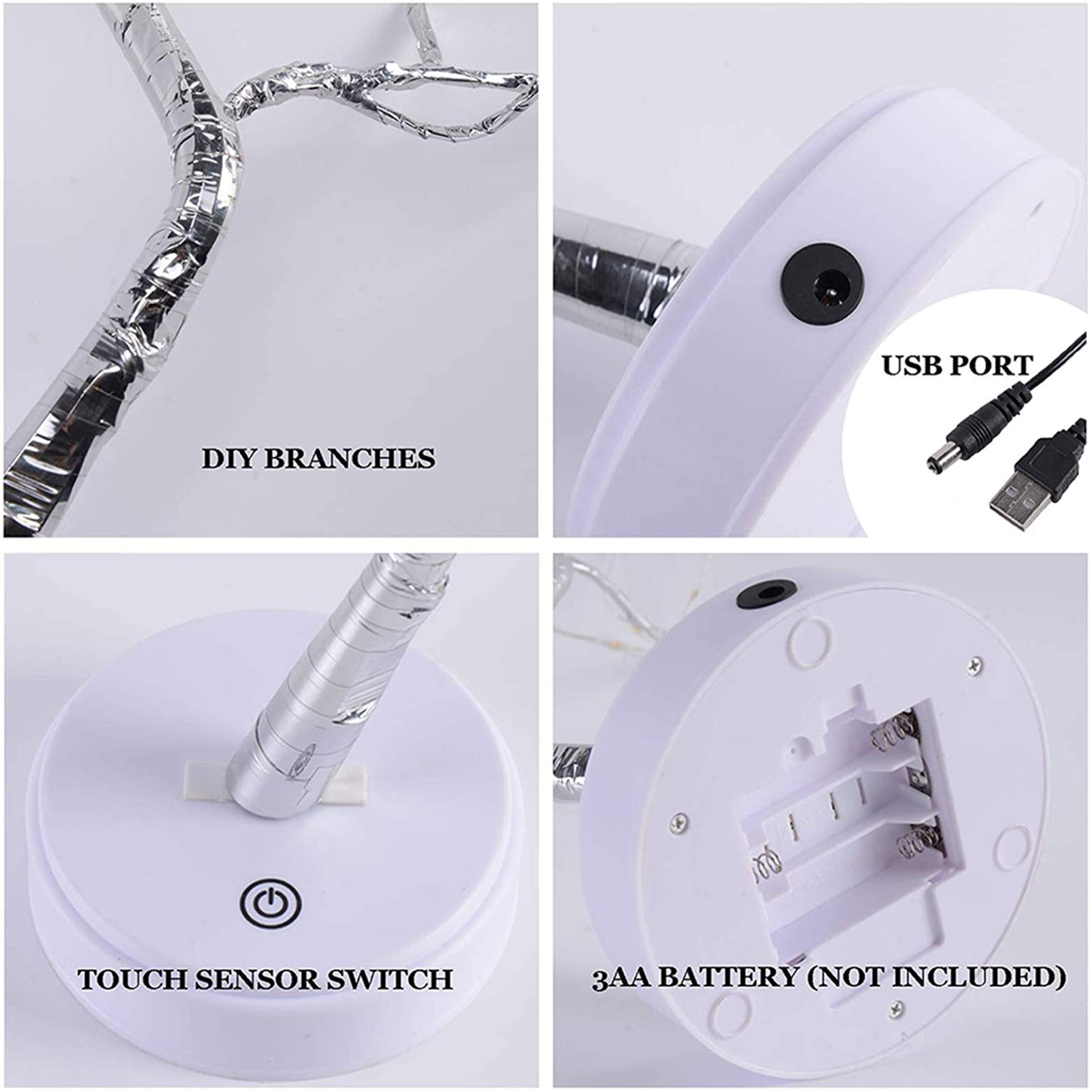 108LED Fee Sparkly Baum Tisch Lampe Fernbedienung USB & 3AA Powered DIY Bonsai Künstliche Baum Licht Schlafzimmer Desktop Nacht licht