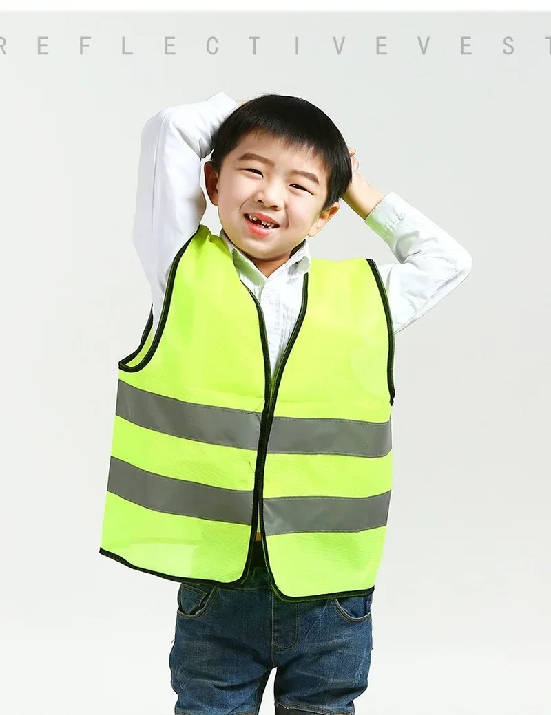 Hoge zichtbaarheid kinderveiligheidsvest Kindervest met reflecterende strips Verkeerskleding Reflecterende kleding