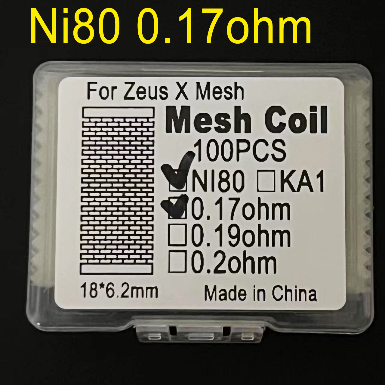 0,18 Stück 3 Arten Mesh-Plattform DIY Mesh-Spule 0,19 0,2 1,5 Ohm passend für Zx Zeus x Mesh/Kylin M/M Pro/Profil/Einheit V2.0 Ni80/A1 II