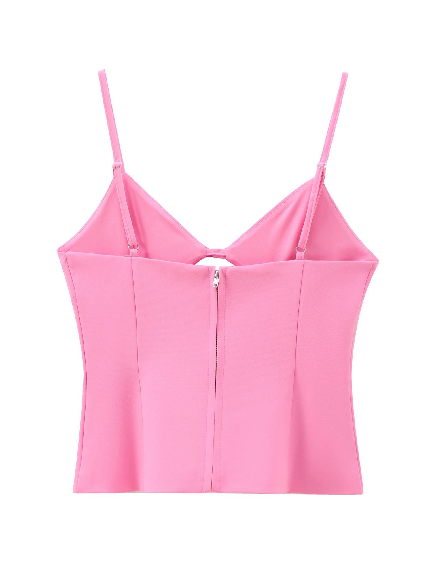 XNWMNZ 女性のファッション 2024 カットアウトボウストレッチトップ女性ハイストリート V ネック薄型ストラップ多用途女性シックなトップ