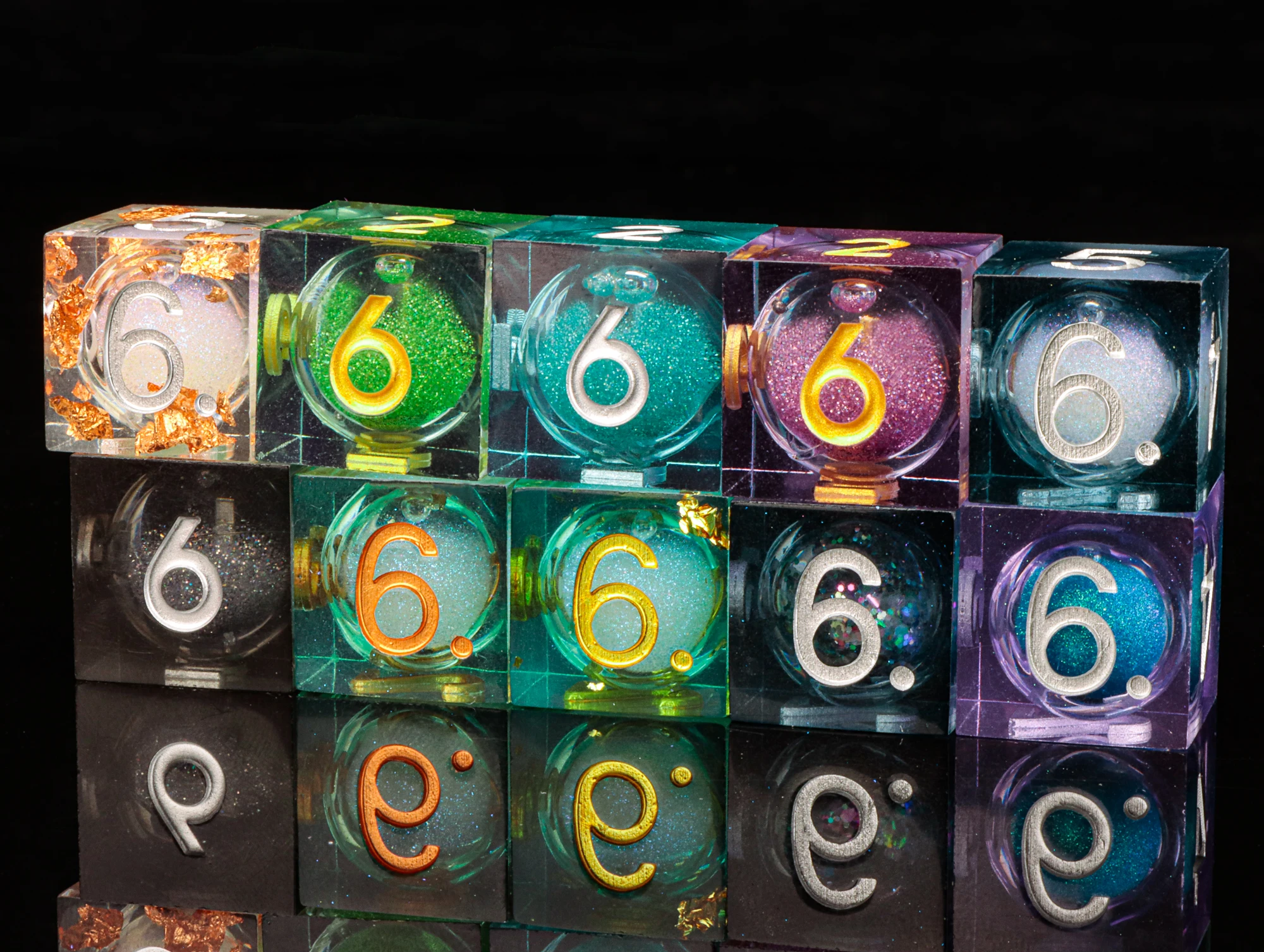 Dados de borde afilado, dados de núcleo líquido de mazmorras y dragones, juego de dados de borde afilado de resina dnd, dados D20 d&d, juego de dados Galaxy